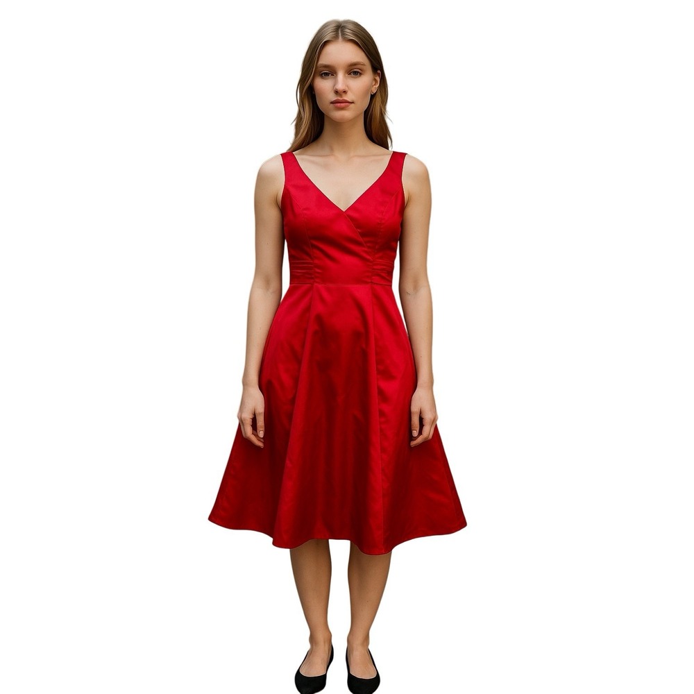 Davids Bridal Red Gown Sleeveless‎ Flower girl Child Kid Size 10 JB2532 Junior